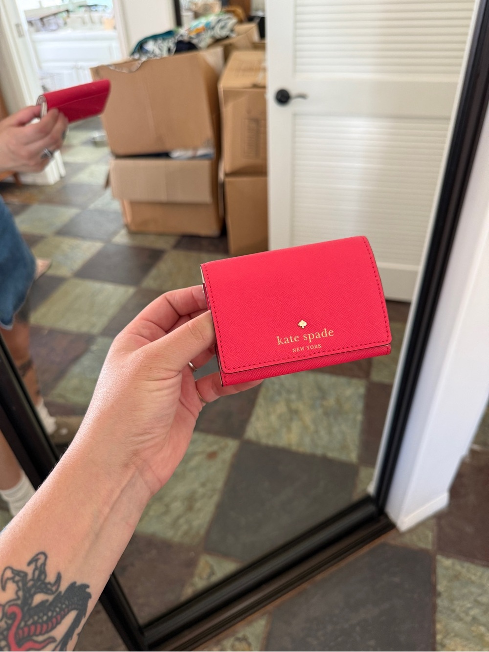 Kate Spade Small Saffiano Card Wallet - Hot Pink